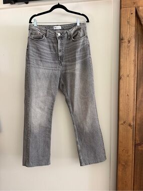Zara Gray Straight-Leg Jeans